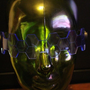 Hive Shield slim Neon Blue The original Illuminated Cyberpunk Cyber goth visor image 5