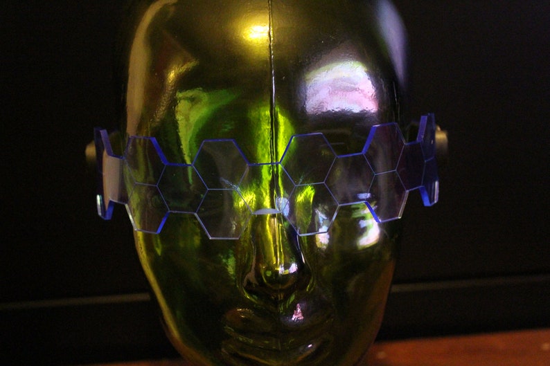 Hive Shield slim Neon Blue The original Illuminated Cyberpunk Cyber goth visor image 5