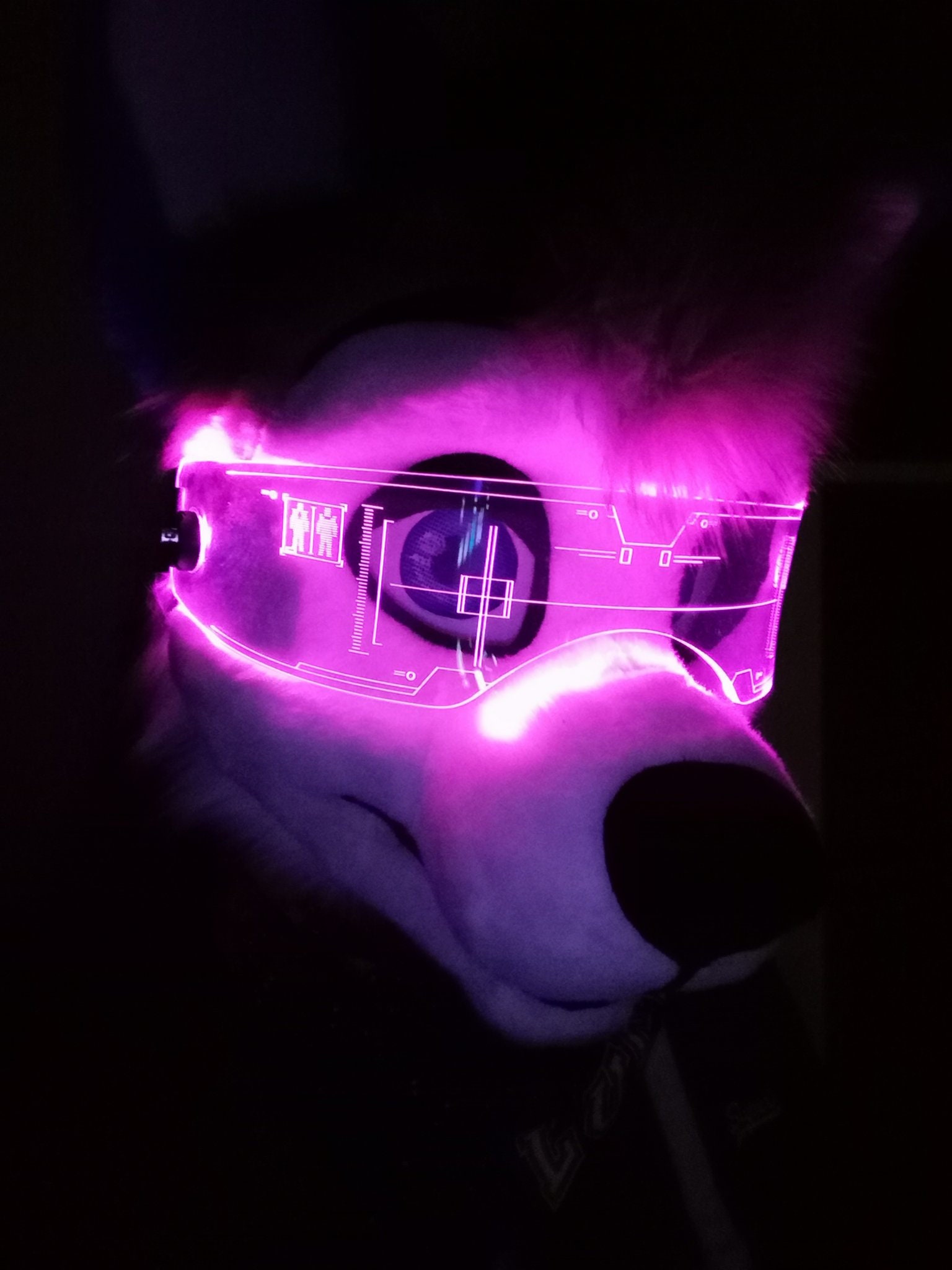 Illuminated Cyberpunk Cyber goth fursuit visor HEX-FADE  Clear **choose your LED colour**