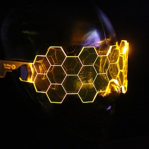 Hive Shield Amber The original Illuminated Cyberpunk Cyber goth visor