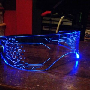 Illuminated Cyberpunk Cyber goth fursuit visor WARCHIEF Clear choose your LED colour image 4