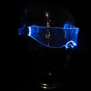 El visor cyber gótico cyberpunk iluminado original V3 Neon Blue Sailor Mercury cosplay