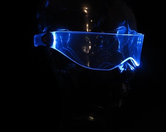 The Original Illuminated Cyberpunk Cyber goth visor V3 Neon Blue Sailor Mercury cosplay