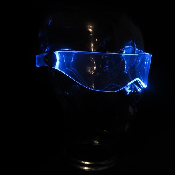 El visor cyber gótico cyberpunk iluminado original V3 Neon Blue Sailor Mercury cosplay