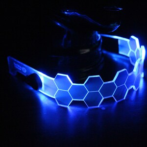 Hive Shield slim Neon Blue The original Illuminated Cyberpunk Cyber goth visor image 4