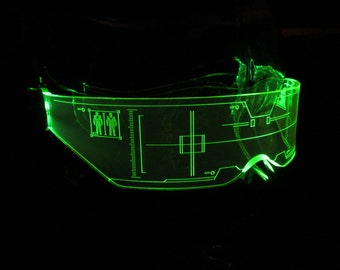 The original Illuminated Cyberpunk Cyber goth visor Citadel Neon Green