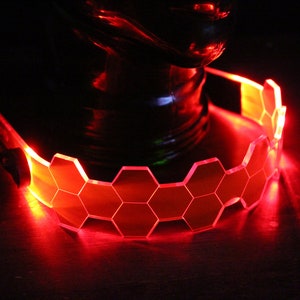 Hive Shield Slim neon red- The original Illuminated Cyberpunk Cyber goth visor