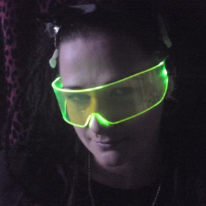 The original Illuminated Cyberpunk Cyber goth visor Acid Green