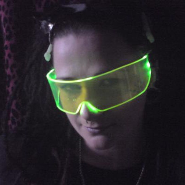 Das original Beleuchtete Cyberpunk Cyber Goth Visier Acid Green