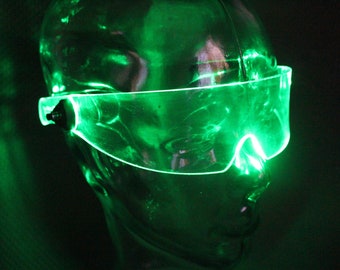 Cyber Villain Visor Clear **choose your LED colour** The original Illuminated Cyberpunk Cyber goth visor