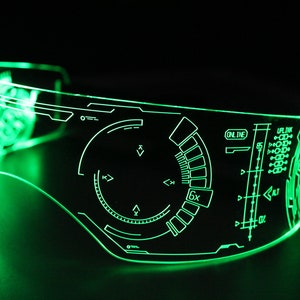 Illuminated Cyberpunk Cyber goth fursuit visor J.A.R.V.I.S Advanced Clear choose your LED colour image 8