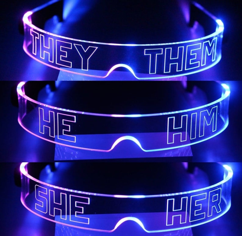 The original Illuminated Cyberpunk Cyber goth visor STEALTH Pronoun Clear choose your led colour image 1