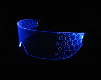 The original Illuminated Cyberpunk Cyber goth visor HEX neon blue