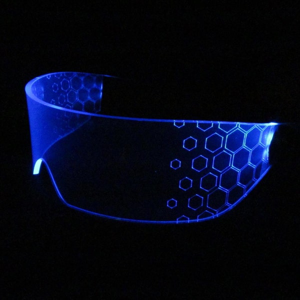 The original Illuminated Cyberpunk Cyber goth visor HEX neon blue