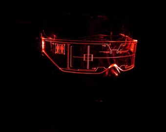 The original Illuminated Cyberpunk Cyber goth visor Citadel Clear **choose your LED colour**