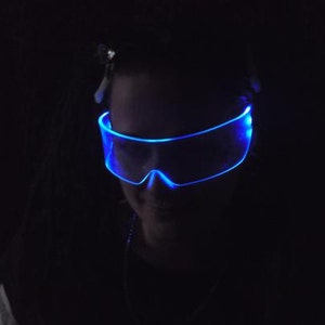 The Original Cyberpunk Illuminated Cyber goth visor Neon Blue