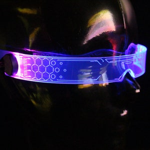 Warchief Stealth vaporwave Neon Azul / rosa El visor gótico Cyberpunk Cyberpunk original