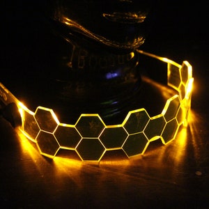 Hive Shield Slim Amber The original Illuminated Cyberpunk Cyber goth visor