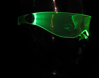 The original Illuminated Cyberpunk Cyber goth visor V3 Acid Green