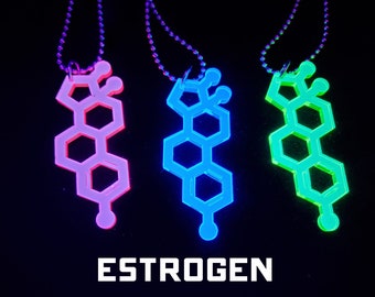 Estrogen / testosterone chemical necklace