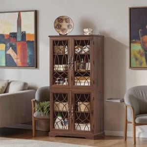 Glass Door Book Cabinets Vintage - Etsy