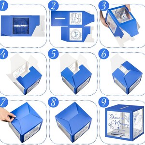 Share a Memory card set with 50 premium double sided guest message cards and foldable keepsake box featuring greenery botanical design and transparent display windows on all four sides. Thick cardstock memory cards with wide collection slot for weddings, graduations, birthdays, anniversaries, retirement parties, bridal showers, family gatherings, and elegant guest book alternative displays.