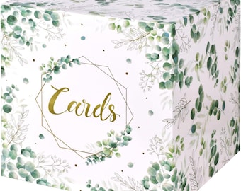 Caja para tarjetas verde salvia / Caja para tarjetas de regalo de boda / Portatarjetas para despedida de soltera / Caja para recepción de baby shower / Caja para guardar tarjetas de fiesta