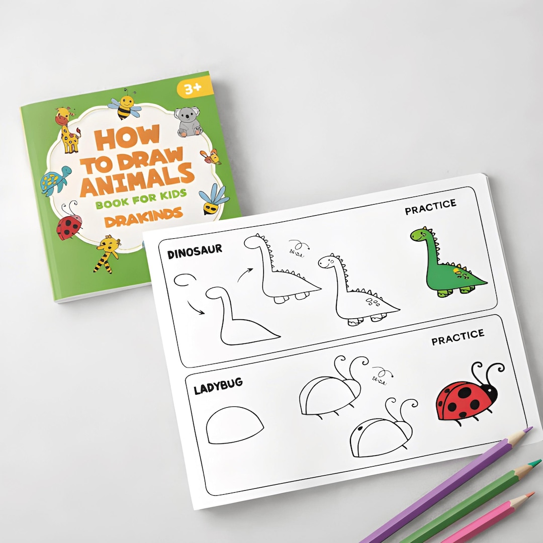 How to Draw Animals Book for Kids | Step by Step Drawing Book | Kids ...