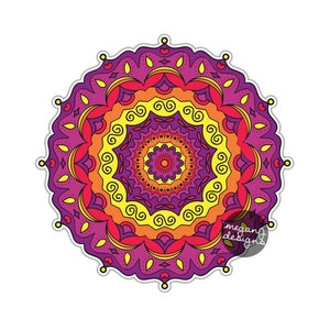 Gioiello Mandala Adesivo - Auto colorata Decal Vinile Paraurti Adesivo Simbolo religioso Yoga Car Decal Yantra Cosmos Universo Mandala Wall Art