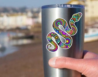 Adesivo para laptop de cobra - adesivo colorido para carros réptil decalque para laptop cobra decalque de carro python multicolorido arte boho hippie