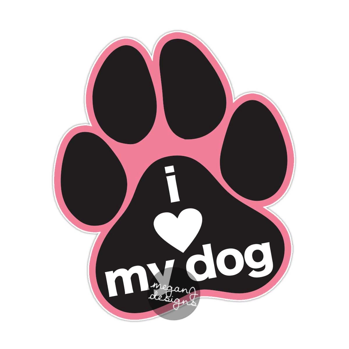 Pink I Heart My Dog Sticker Dog Paw Print Bumper Sticker Pet Car Decal  Laptop Decal Animal Rescue Puppy Paw Cute Animal Love My Dog Sticker