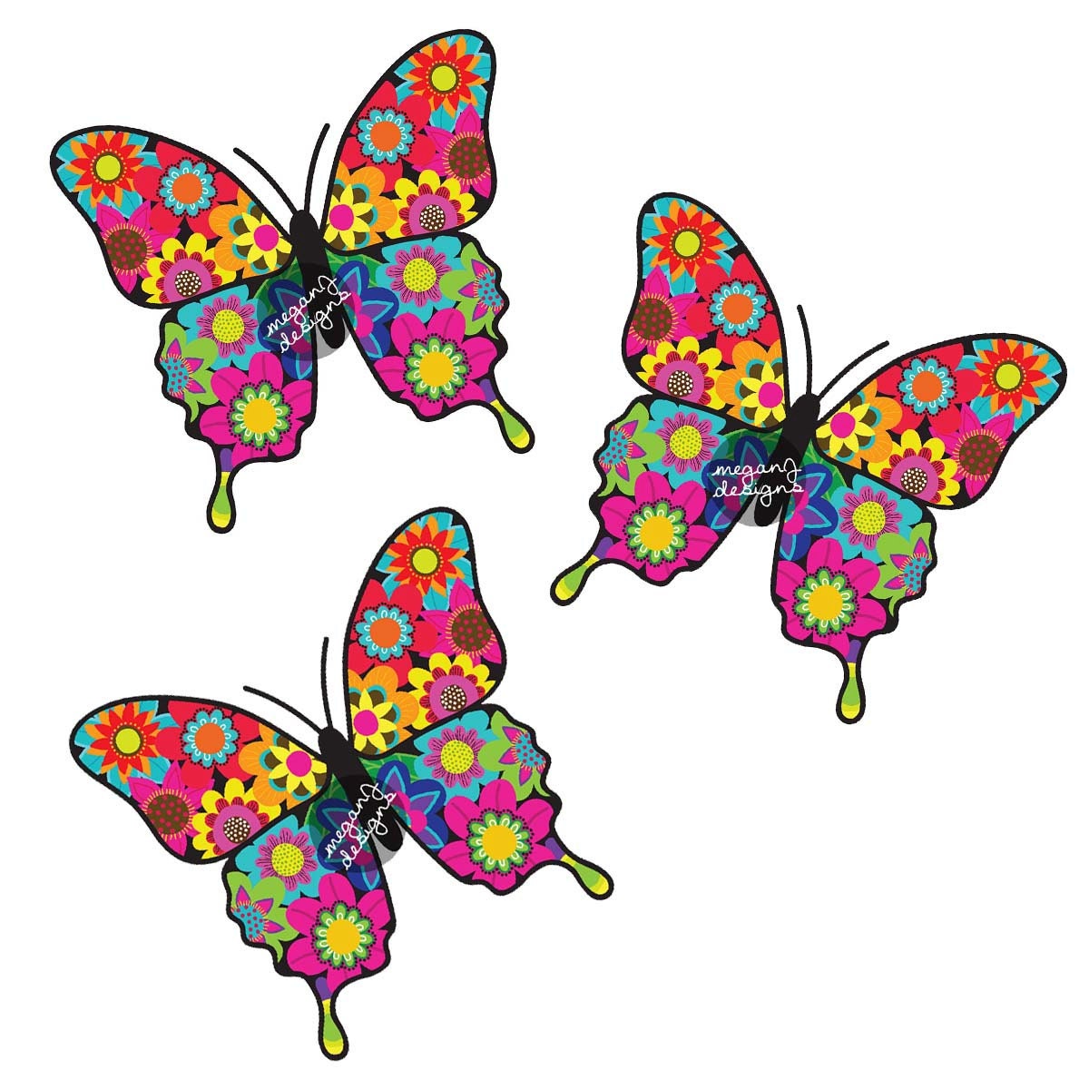 Butterfly Decals, Car Window Stickers, Car Accessories, Butterfly Sticker,  Car Decal