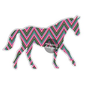 Tribal Horse Car Decal - Vinyl Car Bumper Sticker Laptop Decal Colorful Pattern Horse Pet Cute Car Decal Equestrian Pony Sticker Country