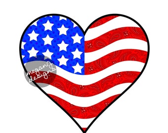 American Flag Heart Car Decal Sticker: Cute Patriotic USA Bumper Sticker Laptop Decal America Stars Stripes Red White Blue