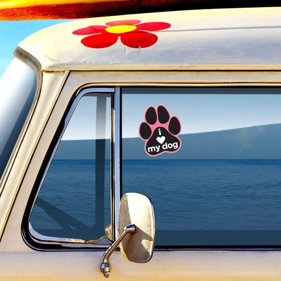 Heiheiup Dog Window Bumper Pet With Heart Decal Sticker Car