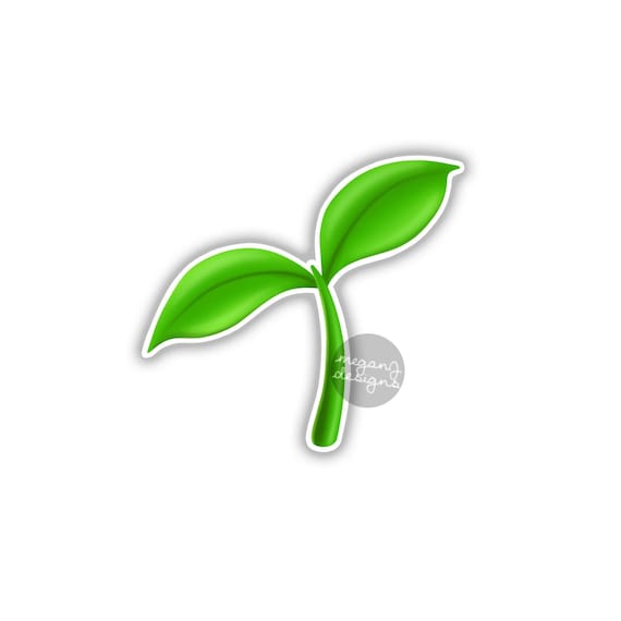 Seedling Emoji Vegan Sticker Vegetarian Car Decal Laptop Decal Etsy