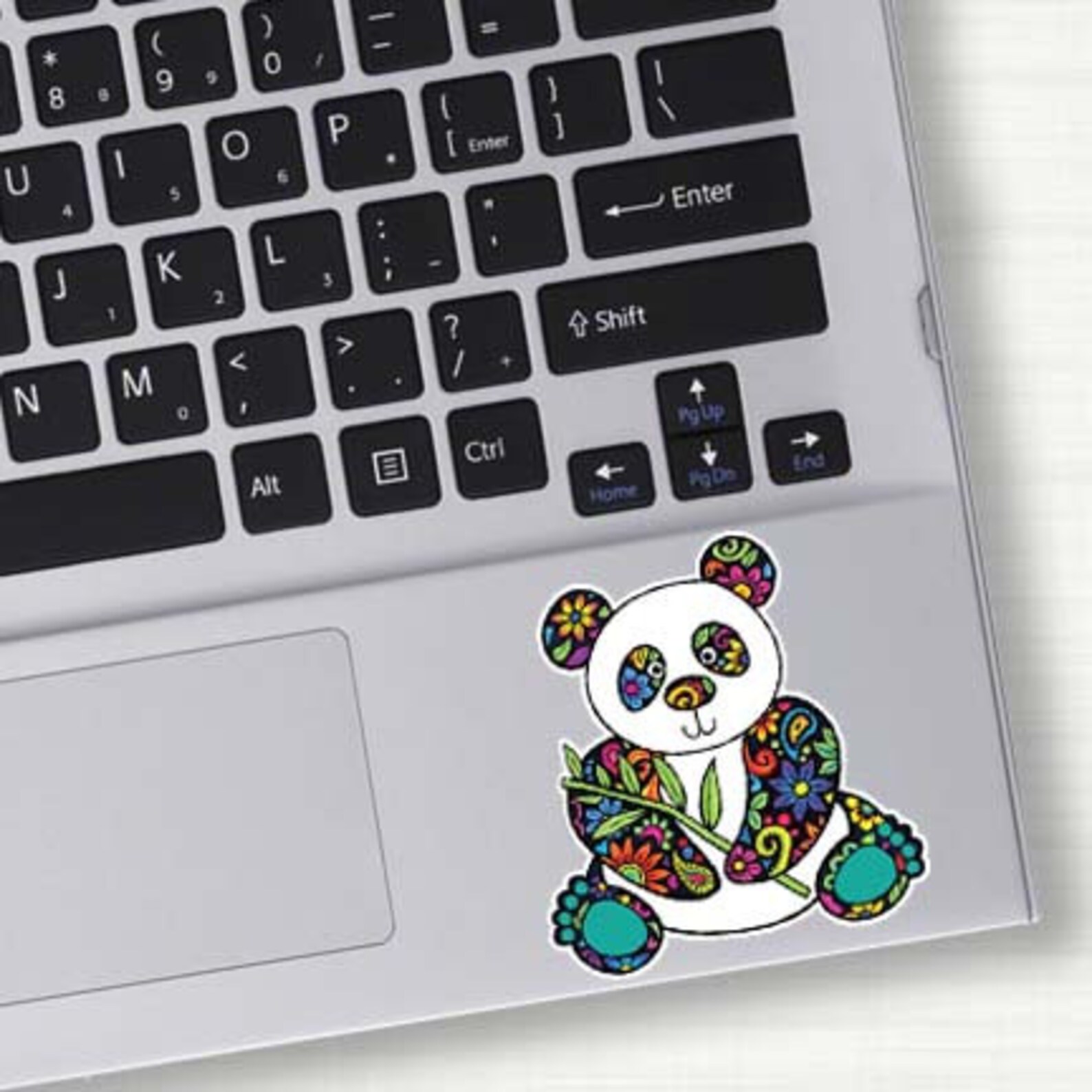Panda Laptop Decal Colorful Flowers Design Bumper Sticker - Etsy Denmark