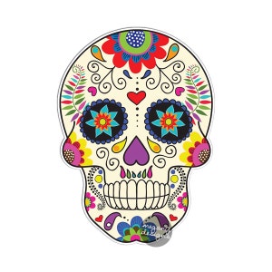 Mexikanischen Sugar Skull Auto Aufkleber - Vinyl wasserdicht Aufkleber Laptop Aufkleber Tag der Toten Dia de Los Muertos dekorative Blume Sageon