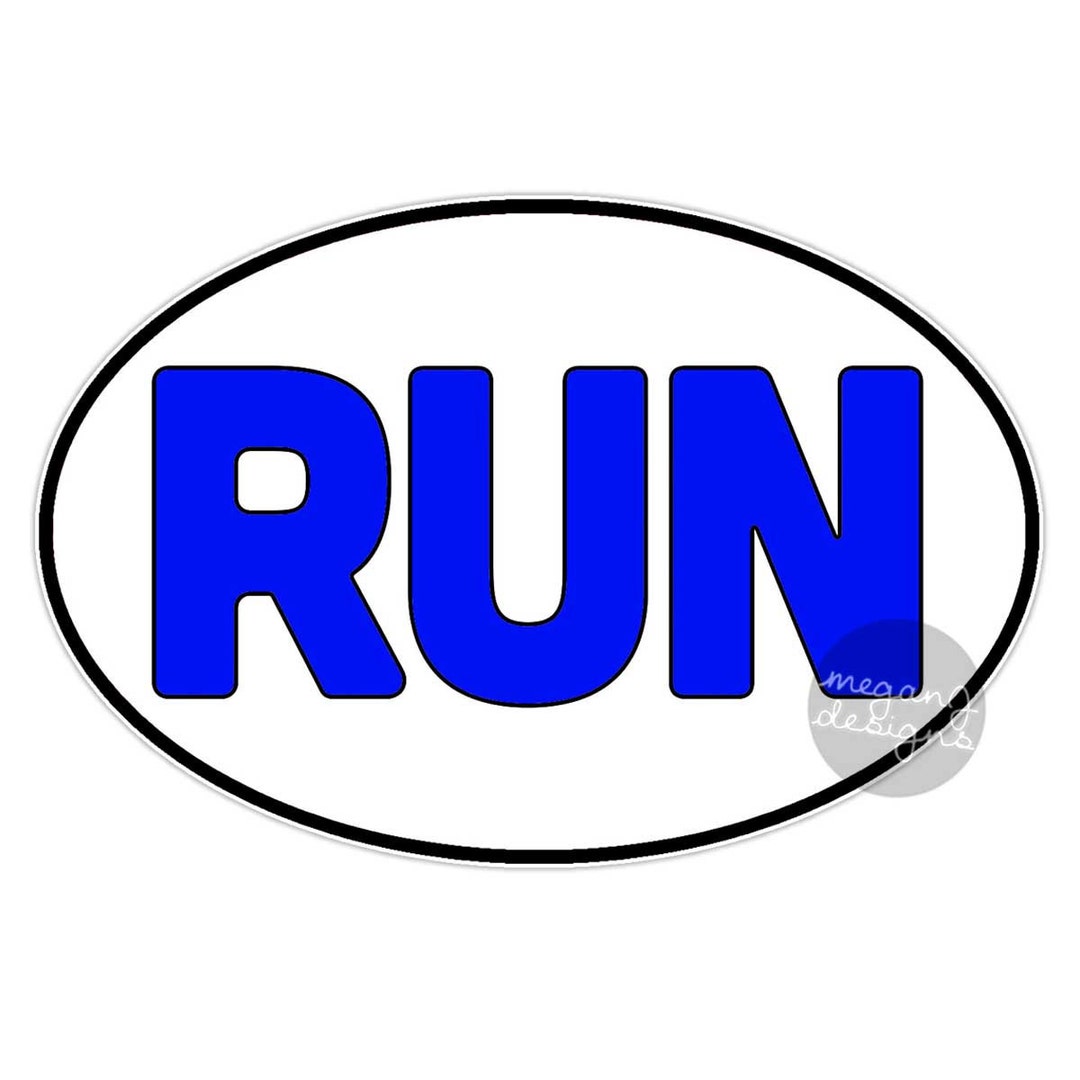 Runnit Motor Sticker Run Car Sticker - Runner Marathon Car Decal Oval Vinyl Window Bumper ...