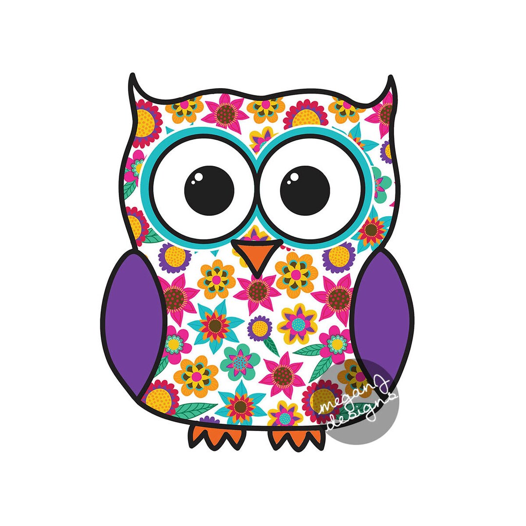 Owl Car Decal Sticker Cute Colorful Flower Bird Bumper Sticker Window