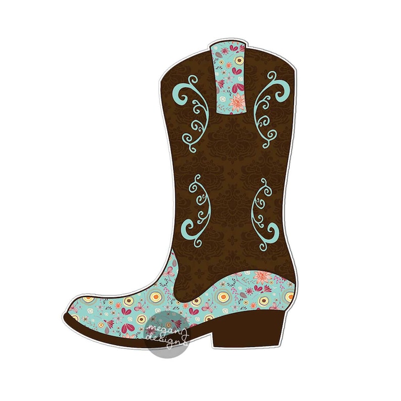 Cowgirl Boot Sticker Car Decal Laptop Decal Bumper Sticker Etsy