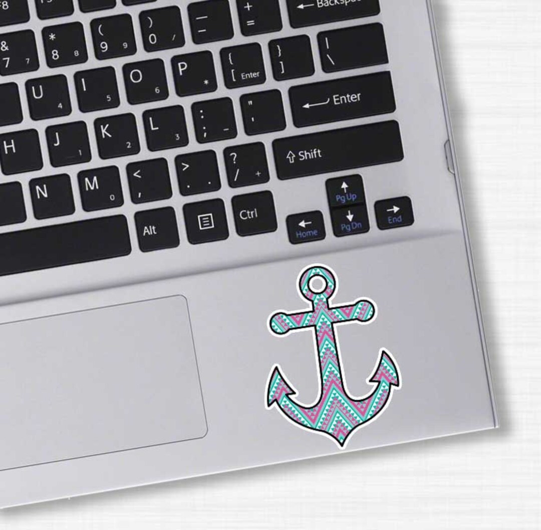 Small Anchor Laptop Sticker Colorful Tribal Pattern Cute - Etsy