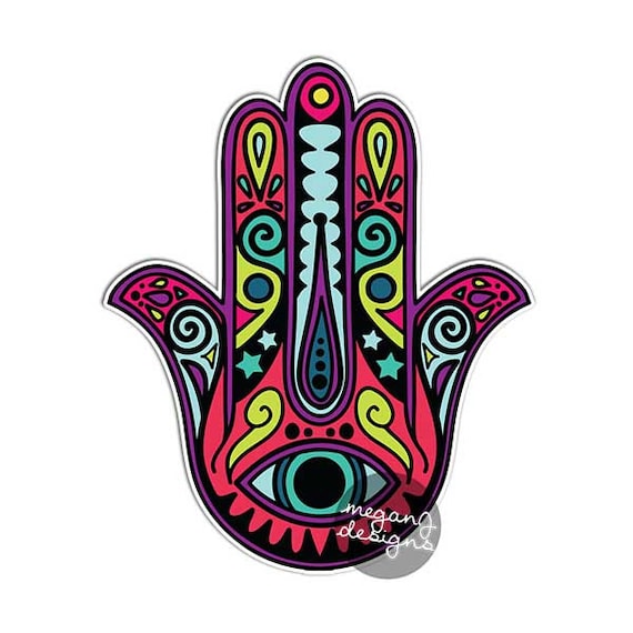 Purple Hamsa Hand Sticker Colorful Car Decal Laptop Decal | Etsy