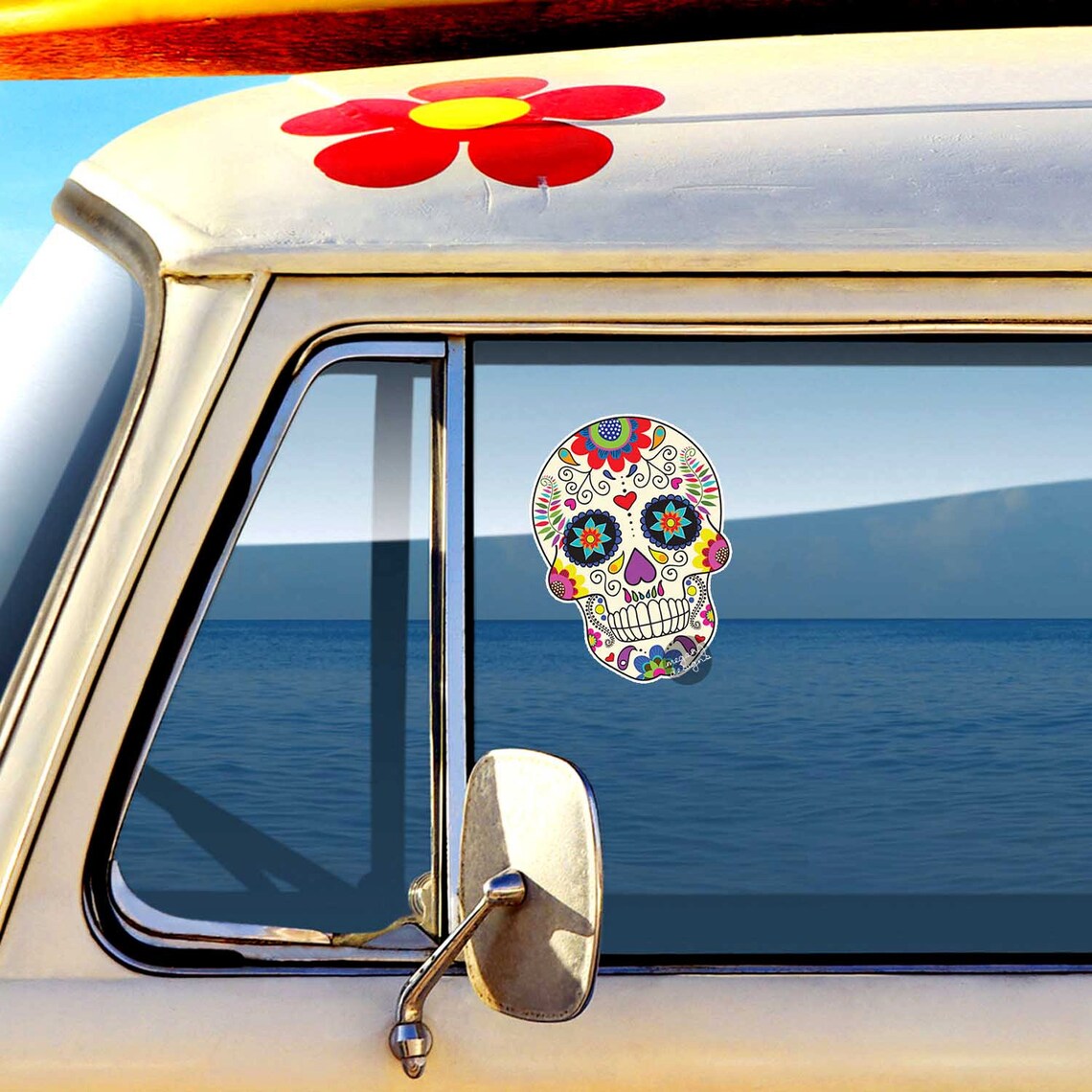 Mexican Sugar Skull Car Decal Vinyl Waterproof Bumper Etsy