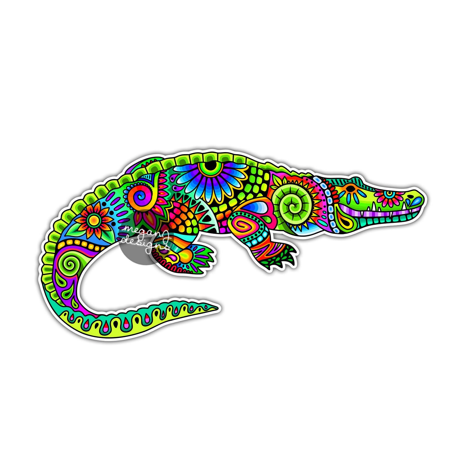 Alligator Sticker - Colorful Waterproof Car Decal Weatherproof Vinyl ...