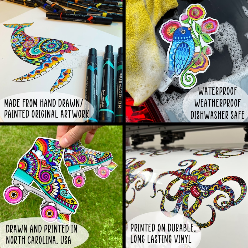 Lizard Sticker Colorful Gecko Bumper Sticker Reptile Laptop Decal Lizard Car Decal Multicolor Cute Boho Hippie Art Waterproof Tumbler zdjęcie 3