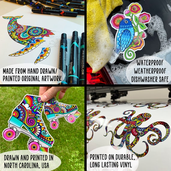 younikat Sticker Rana Surfista I 15 x 15 cm I Adesivo per Laptop Valigia Scooter Moto Bagno Porta della Doccia Come Autoadesivo Auto I Divertente Impermeabile I kfz_377