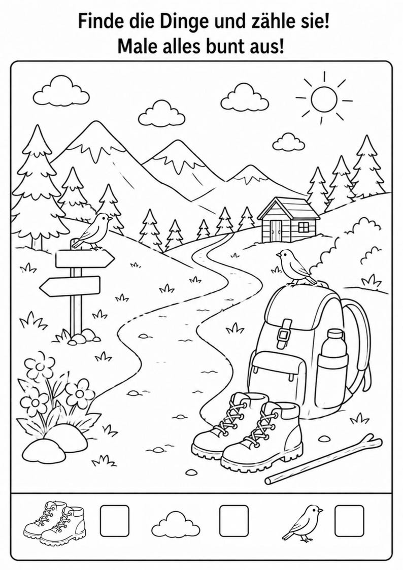 Suchbilder Kinder Ab 4 Medium, 20 Arbeitsblätter PDF, Konzentration
