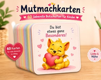 60 Encouragement Cards for Children (PDF) – Loving Lunchbox Notes for Kindergarten, Love and Closeness with Enico 2