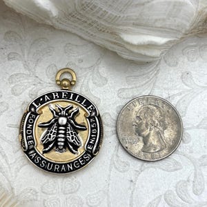French Bee Coin Pendant, Assurance l'Abeille Medal W/Bail Founded 1857 30 mm, Replica Medals Assurance l'Abeille Medal with bail Fast Ship